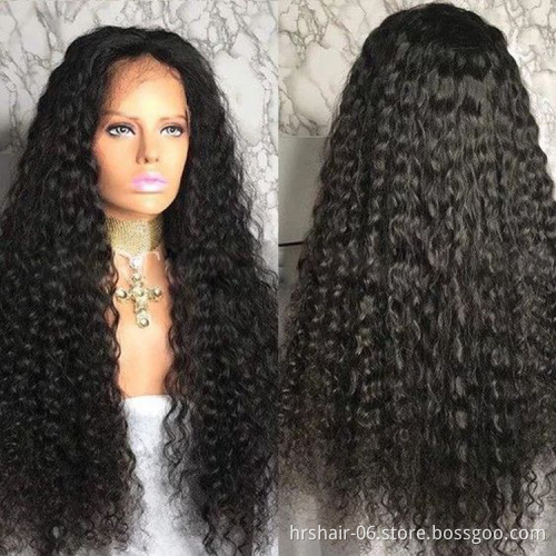 Pre-Plucked 360 Yaki Kinky Straight Frontal Lace Wigs for Black Women Human Hair